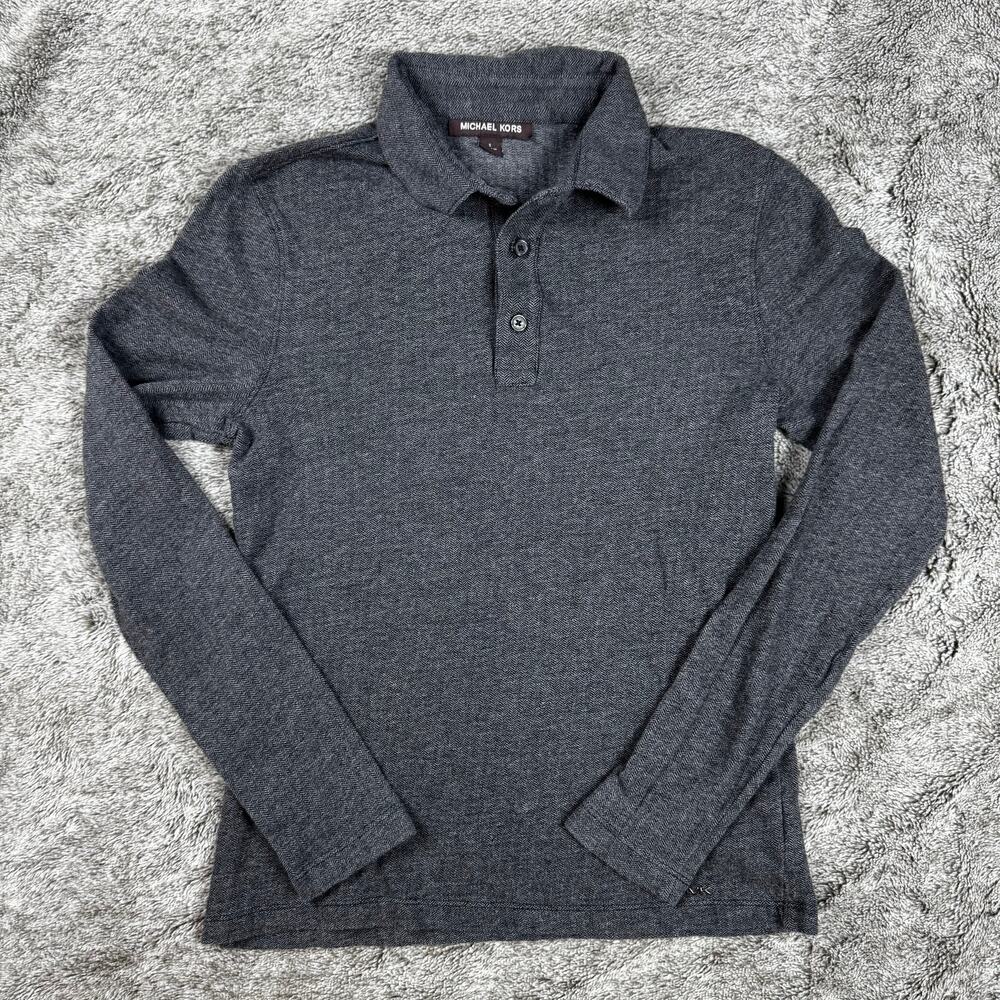 Michael Kors Long Sleeve Collared Shirt Men's Small Heathered Gray